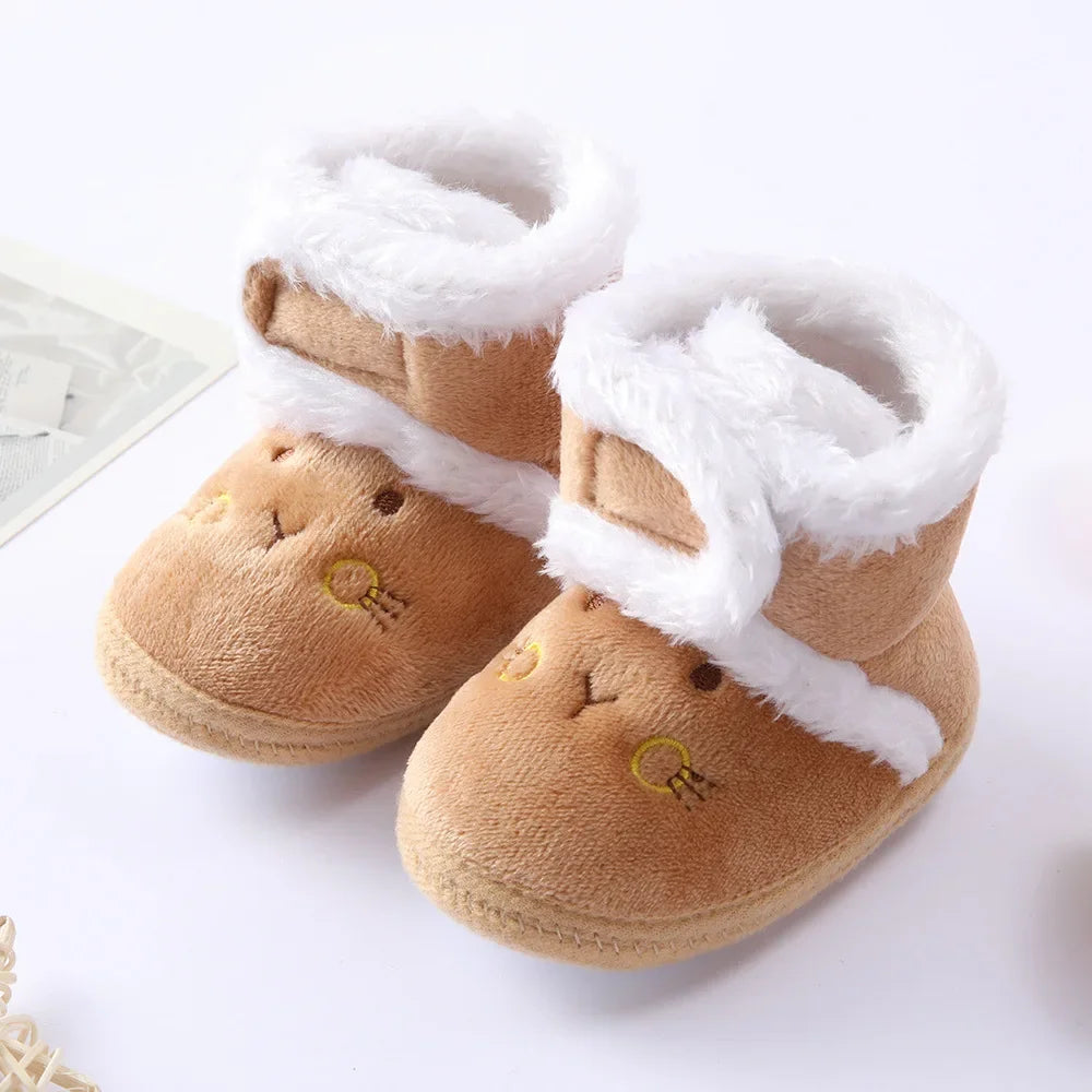 Winter Warm Newborn Toddler Boots 1 Year Baby Girls Boys Shoes Soft Sole Fur Snow Boots 0-18M