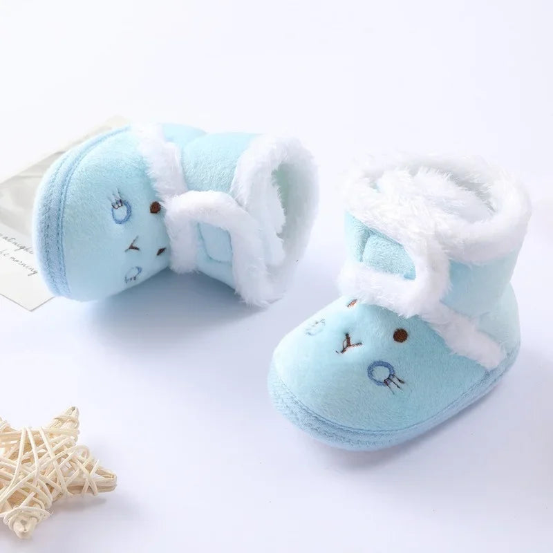 Winter Warm Newborn Toddler Boots 1 Year Baby Girls Boys Shoes Soft Sole Fur Snow Boots 0-18M