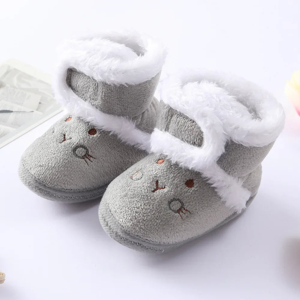 Winter Warm Newborn Toddler Boots 1 Year Baby Girls Boys Shoes Soft Sole Fur Snow Boots 0-18M