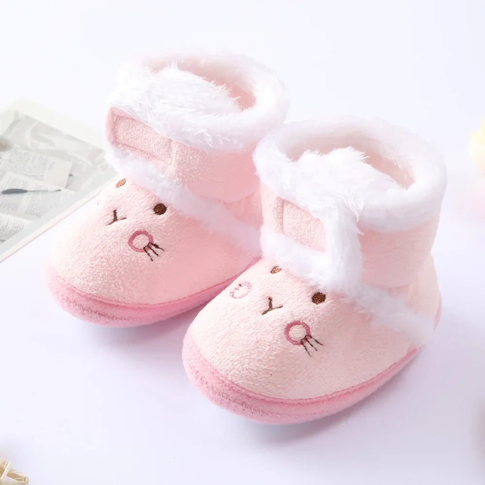 Winter Warm Newborn Toddler Boots 1 Year Baby Girls Boys Shoes Soft Sole Fur Snow Boots 0-18M