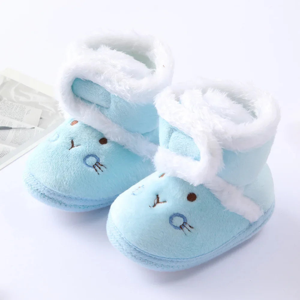 Winter Warm Newborn Toddler Boots 1 Year Baby Girls Boys Shoes Soft Sole Fur Snow Boots 0-18M